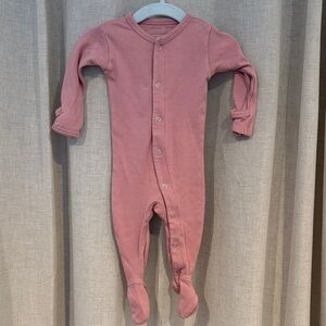 L'ovedbaby Pink Mauve Snap Footies Organic Cotton 0-3M